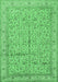 Machine Washable Persian Emerald Green Traditional Area Rugs, wshtr995emgrn