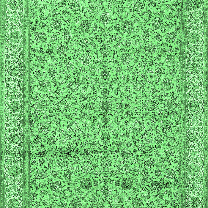 Machine Washable Persian Emerald Green Traditional Area Rugs, wshtr995emgrn