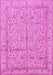 Machine Washable Persian Pink Traditional Rug, wshtr995pnk