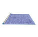 Sideview of Machine Washable Persian Blue Traditional Rug, wshtr995blu