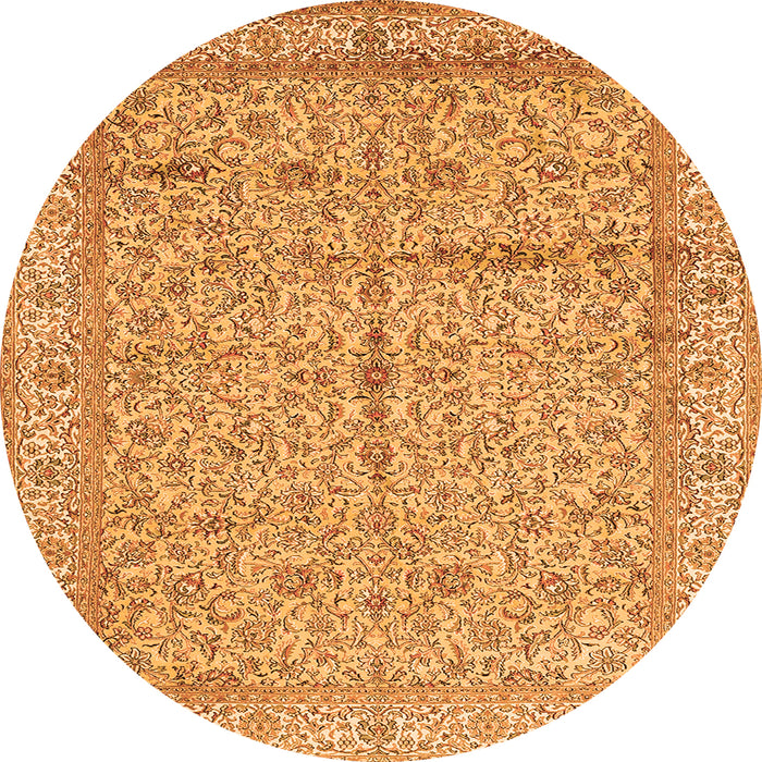 Square Persian Orange Traditional Rug, tr995org