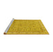 Sideview of Machine Washable Persian Yellow Traditional Rug, wshtr995yw