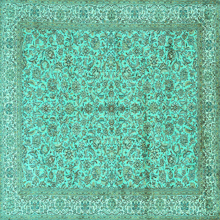 Square Persian Turquoise Traditional Rug, tr995turq