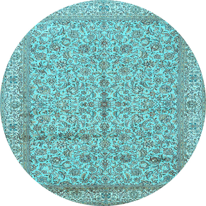 Round Persian Light Blue Traditional Rug, tr995lblu