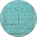 Round Persian Light Blue Traditional Rug, tr995lblu