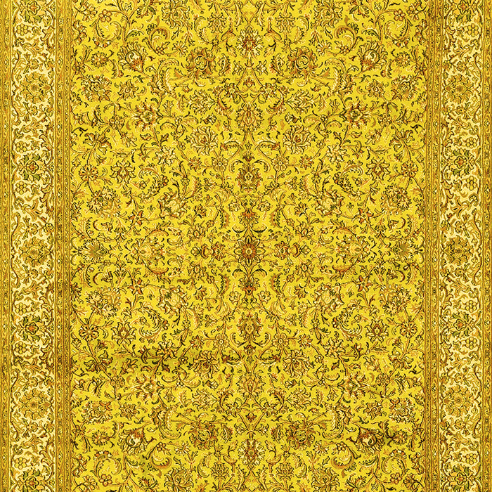 Machine Washable Persian Yellow Traditional Rug, wshtr995yw
