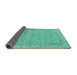 Sideview of Persian Turquoise Traditional Rug, tr995turq