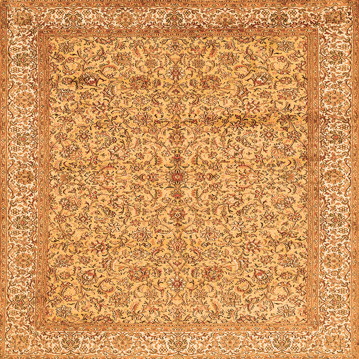 Round Machine Washable Persian Orange Traditional Area Rugs, wshtr995org