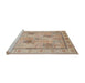 Sideview of Machine Washable Traditional Brown Rug, wshtr996