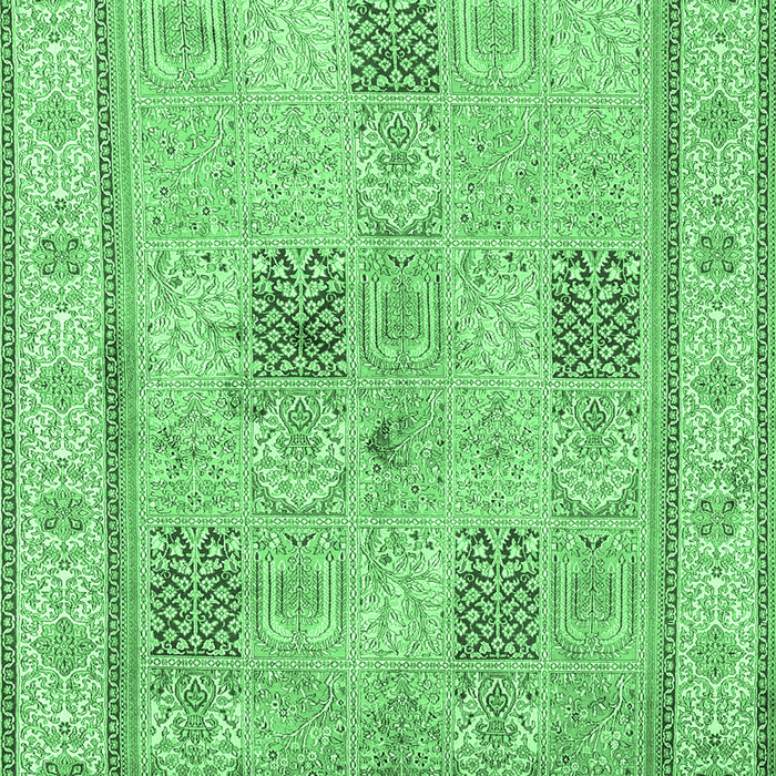 Machine Washable Persian Emerald Green Traditional Area Rugs, wshtr996emgrn