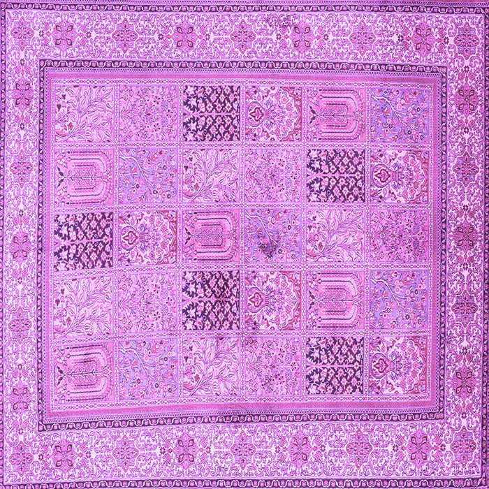 Square Machine Washable Persian Purple Traditional Area Rugs, wshtr996pur