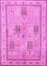 Machine Washable Persian Pink Traditional Rug, wshtr996pnk