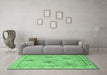 Machine Washable Persian Emerald Green Traditional Area Rugs in a Living Room,, wshtr996emgrn
