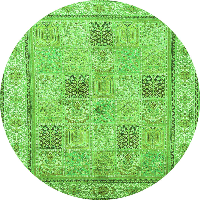 Square Persian Green Traditional Rug, tr996grn