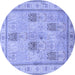 Round Machine Washable Persian Blue Traditional Rug, wshtr996blu