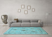 Machine Washable Persian Light Blue Traditional Rug in a Living Room, wshtr996lblu