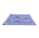 Sideview of Machine Washable Persian Blue Traditional Rug, wshtr996blu