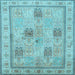 Square Machine Washable Persian Light Blue Traditional Rug, wshtr996lblu