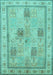 Machine Washable Persian Turquoise Traditional Area Rugs, wshtr996turq