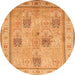 Square Persian Orange Traditional Rug, tr996org