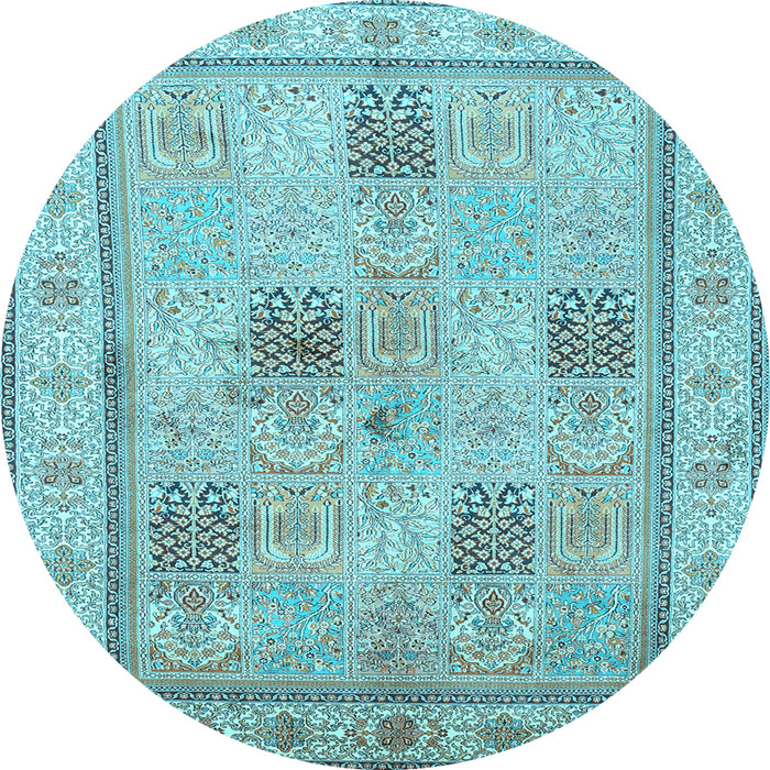 Round Persian Light Blue Traditional Rug, tr996lblu