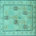 Square Persian Turquoise Traditional Rug, tr996turq