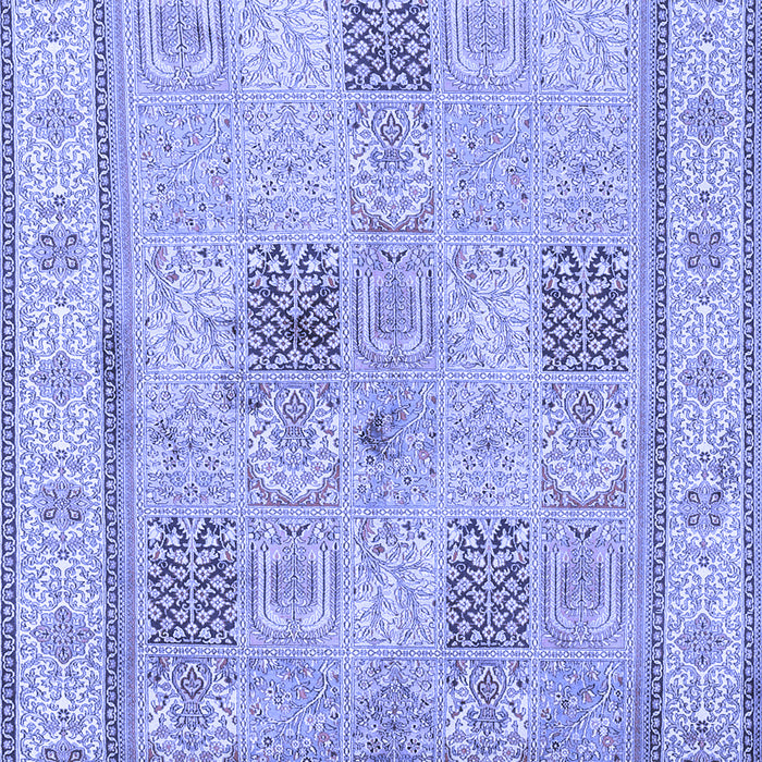 Machine Washable Persian Blue Traditional Rug, wshtr996blu
