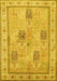 Machine Washable Persian Yellow Traditional Rug, wshtr996yw