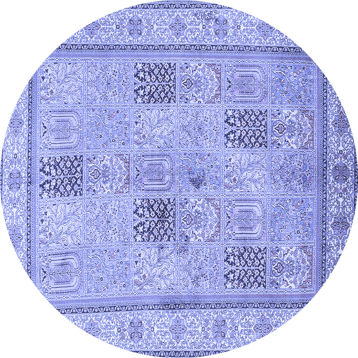 Round Persian Blue Traditional Rug, tr996blu