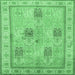 Square Machine Washable Persian Emerald Green Traditional Area Rugs, wshtr996emgrn