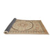 Sideview of Traditional Brown Gold Medallion Rug, tr997