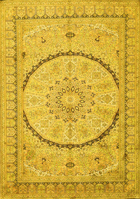 Medallion Yellow Traditional Rug, tr997yw