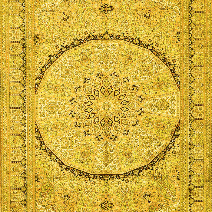 Medallion Yellow Traditional Rug, tr997yw