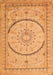 Serging Thickness of Machine Washable Medallion Orange Traditional Area Rugs, wshtr997org