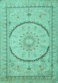 Medallion Turquoise Traditional Rug, tr997turq