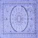 Square Medallion Blue Traditional Rug, tr997blu