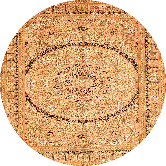 Machine Washable Medallion Orange Traditional Area Rugs, wshtr997org