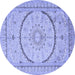 Round Medallion Blue Traditional Rug, tr997blu