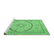 Sideview of Machine Washable Medallion Emerald Green Traditional Area Rugs, wshtr997emgrn