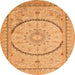 Square Medallion Orange Traditional Rug, tr997org