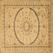 Square Medallion Brown Traditional Rug, tr997brn