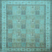 Square Machine Washable Persian Light Blue Traditional Rug, wshtr998lblu