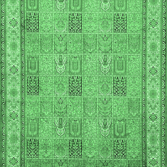 Machine Washable Persian Emerald Green Traditional Area Rugs, wshtr998emgrn