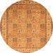 Square Persian Orange Traditional Rug, tr998org