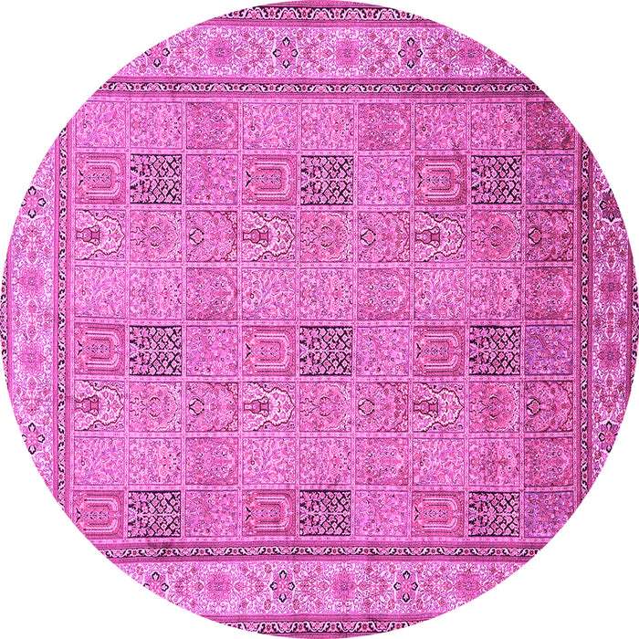 Round Persian Pink Traditional Rug, tr998pnk