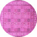 Round Persian Pink Traditional Rug, tr998pnk