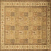 Square Persian Brown Traditional Rug, tr998brn