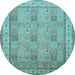 Round Persian Light Blue Traditional Rug, tr998lblu