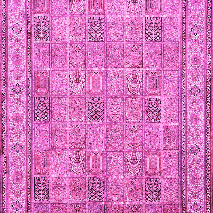 Machine Washable Persian Pink Traditional Rug, wshtr998pnk