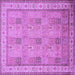 Square Machine Washable Persian Purple Traditional Area Rugs, wshtr998pur